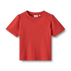 Wheat Rib Iris T-Shirt SS - Red